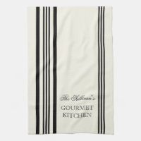 Serviettes de cuisine personnalisées à rayures de 