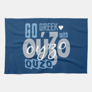 serviettes de cuisine personnalisées OUZO