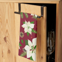 Serviettes de cuisine Poinsettia
