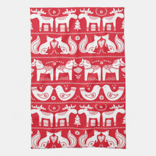 Serviettes de cuisine pour animaux scandinaves