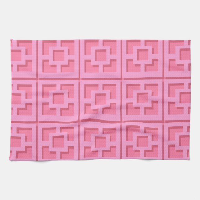 Serviettes de cuisine Retro Pink Trellis (Horizontal)