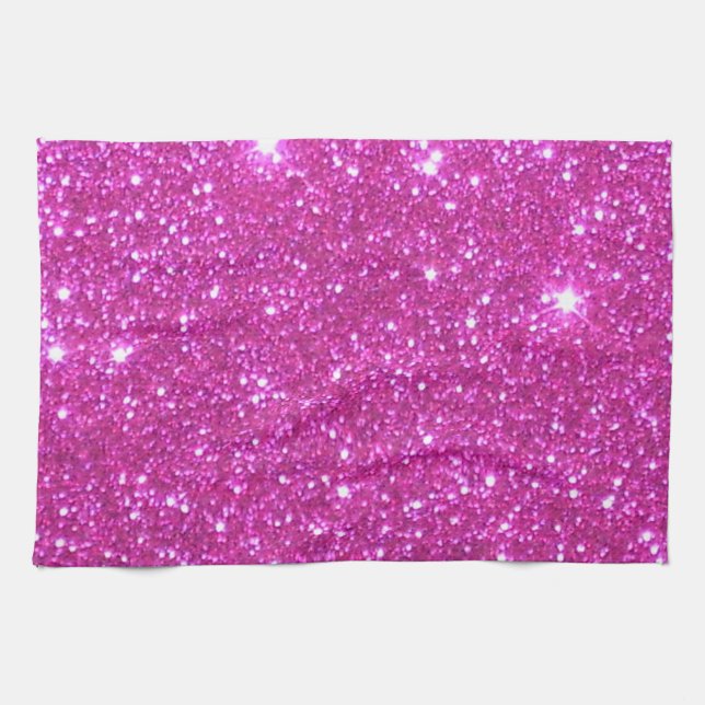 Serviettes de cuisine scintillantes roses de (Horizontal)