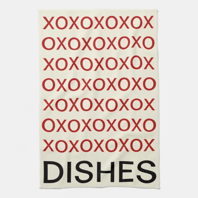 SERVIETTES DE CUISINE VALENTINE'S DAY HUGS AND KIS (Vertical)