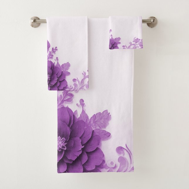 Serviettes de fleurs violettes (En situation)
