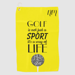 Serviettes de golf personnalisées Jaune Personnali