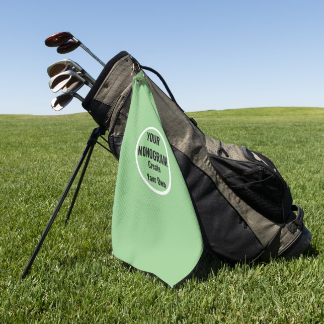Serviettes de golf personnalisées, Monogrammes (Vert)