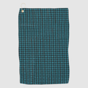 Serviettes de golf turquoise et Black Weave Motif