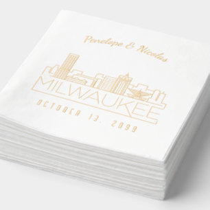 Serviettes de Mariage Milwaukee à huile d'or perso