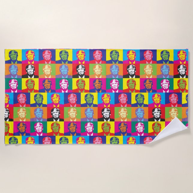 SERVIETTES DE PLAGE DE DONALD TRUMP POP ART (Devant)