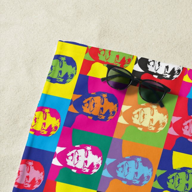 SERVIETTES DE PLAGE DE DONALD TRUMP POP ART (En situation)