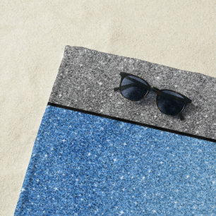 Serviettes de plage en Parties scintillant bleu/ar