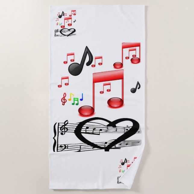 Serviettes de plage Musique (Devant)