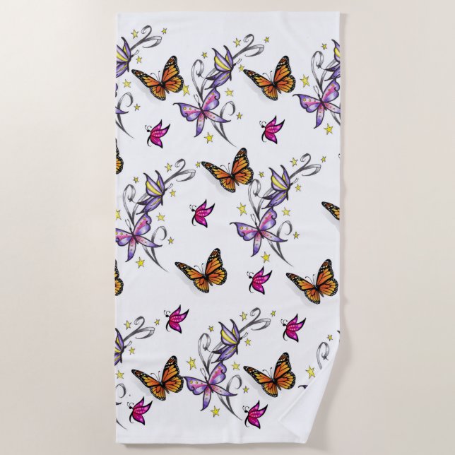 Serviettes de plage Papillons (Devant)