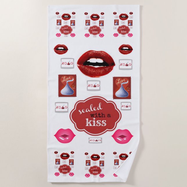 Serviettes de plage Valentine's (Devant)