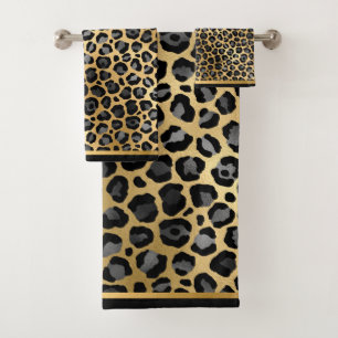 SERVIETTES DE SALLE DE BAINS EN GRIS NOIR LUXE