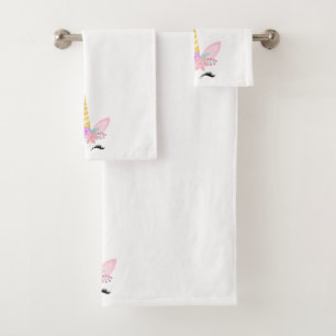 SERVIETTES DE SALLE DE BAINS EN ROSE BLANC