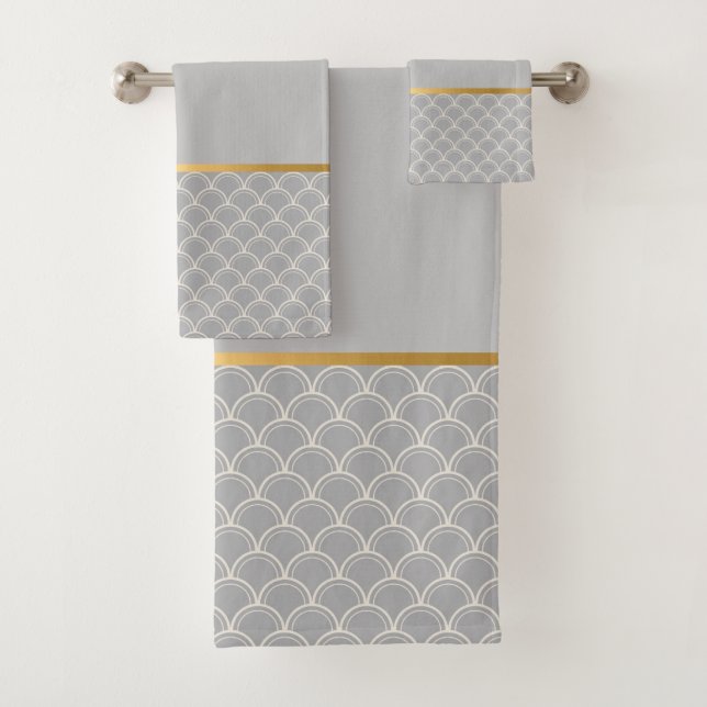 SERVIETTES DE SALLE DE BAINS INSPIRÉES LUXE GRAY M (En situation)