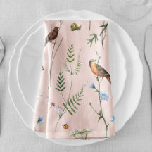 Aquarelle florale d'oiseaux et de fleurs
