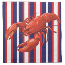 Chaudière de homard rayée rouge, blanc et bleu