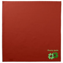 Rouge moderne Lucky Clover Leaf Nom de famille
