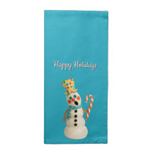 Whimsical Snowman Cloth Napkin