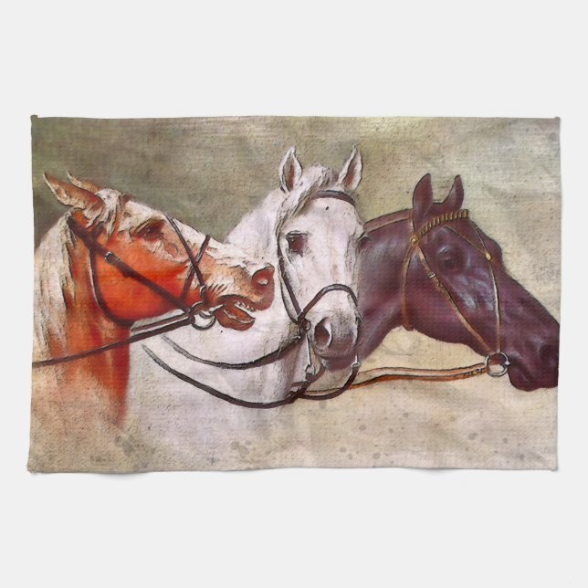 Serviettes de thé à thème pour les chevaux (Horizontal)