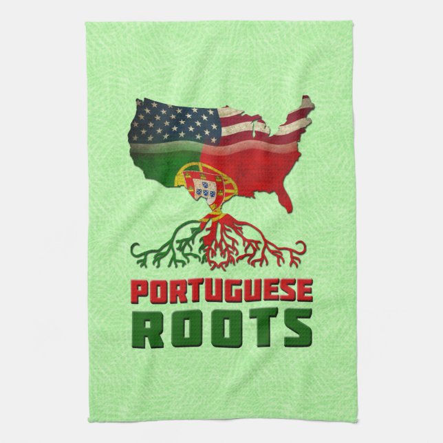 Serviettes de thé racines américaines portugaises (Vertical)