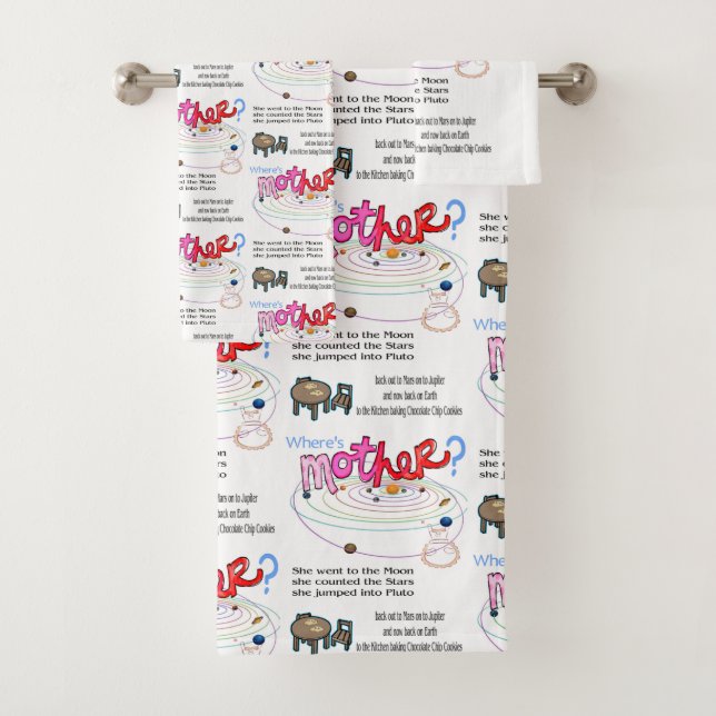 Serviettes de toilette Où est maman ? (En situation)