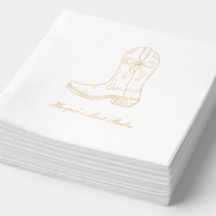 Serviettes Dernières Rodeo Coquette Bow Gold Foil 