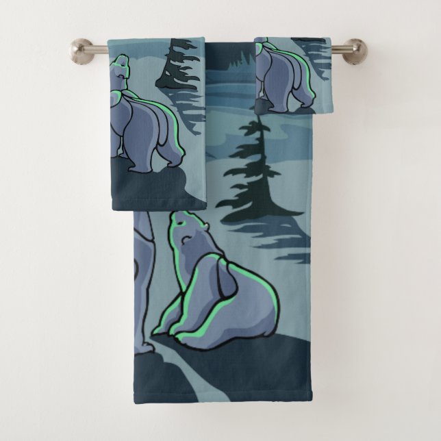 Serviettes d'ours Polaires Jeux d'ours personnalis (En situation)