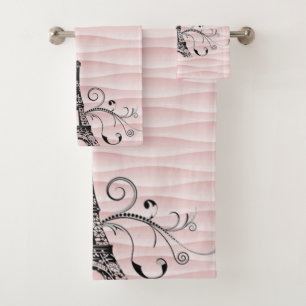 Serviettes Eiffel Rose Savourer Ensemble