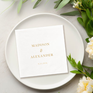 Serviettes empilées Classic Minimal Mariage Gold
