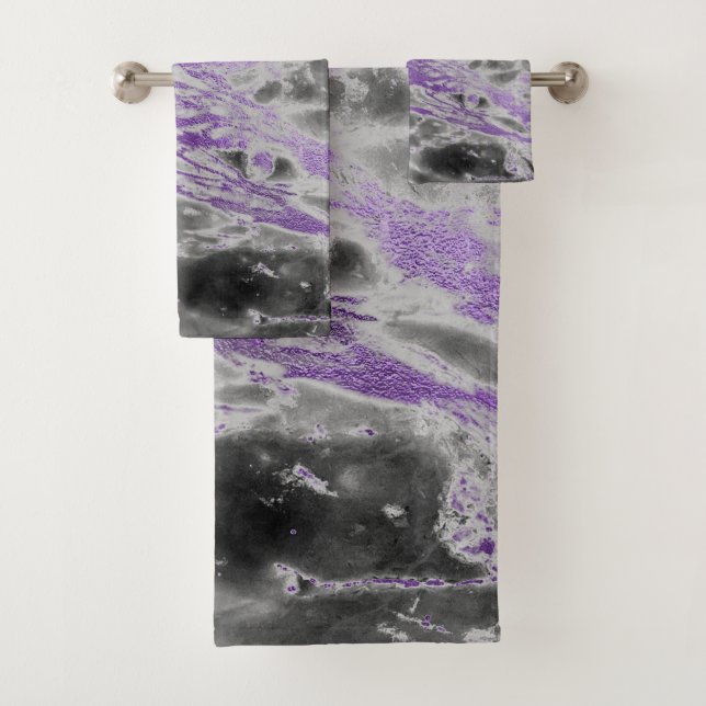SERVIETTES EN MARBRE NOIR PURPLE (En situation)