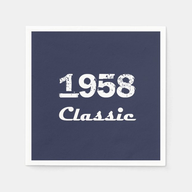 Serviettes En Papier 1958 Classique 60e fête d'anniversaire (Devant)