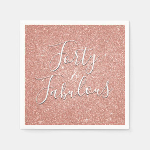 Serviettes En Papier 40 et fabuleux Rose Gold Blush Parties scintillant