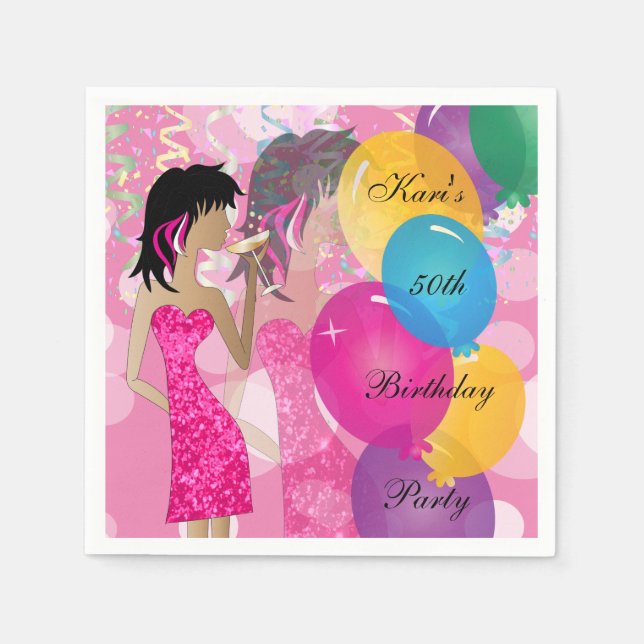 Serviettes En Papier 50e anniversaire Bash Party (Devant)