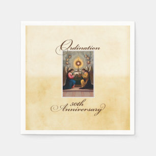 Serviettes En Papier 50e anniversaire d'ordination Anges à l'autel
