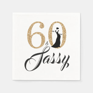 Serviettes En Papier 60 et fête d'anniversaire de Sassy