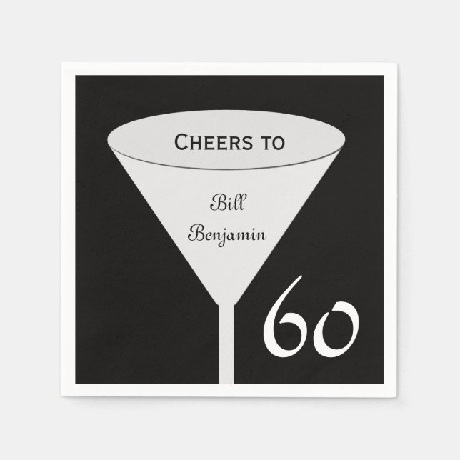 Serviettes En Papier 60e Anniversaire Papier de fête serviettes (Devant)