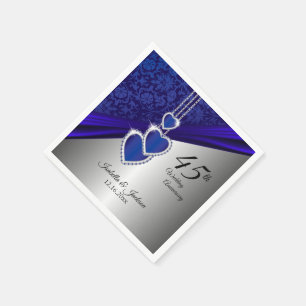 Serviettes En Papier 65ème / 45ème Sapphire Anniversaire Design