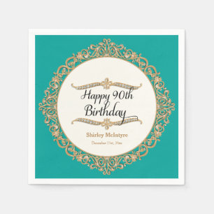 Serviettes En Papier 90e Fête d'anniversaire joyeuse Décor