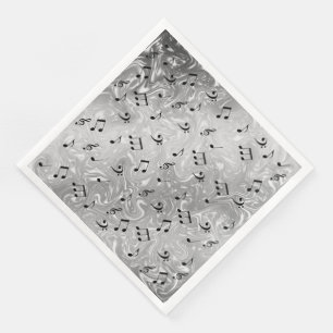 serviettes en papier à motif de notes de musique é