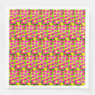 Serviettes en papier à motif "Lips and Kisses"