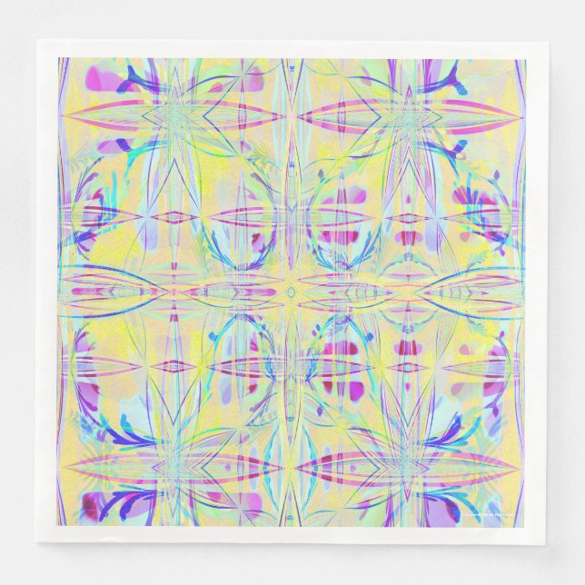 Serviettes en papier abstraites pastel pour Pâques (Devant)