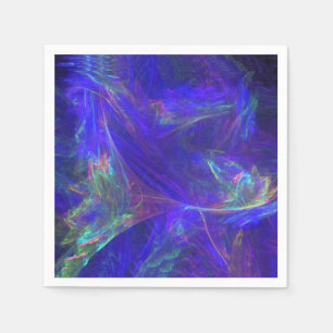 Serviettes En Papier Abstraits Mistes colorées bleues