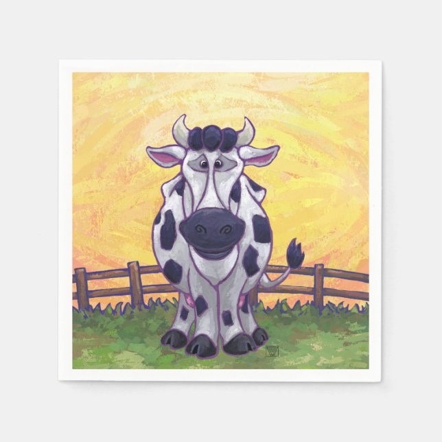 Serviettes En Papier Accessoires Cuisine Cute Cow (Devant)