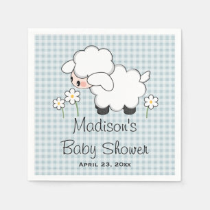 Serviettes En Papier Agneau bleu bébé garçon douche