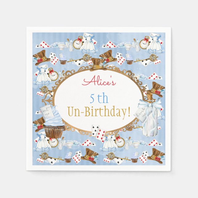 Serviettes En Papier Alice au pays des merveilles Thème (Devant)