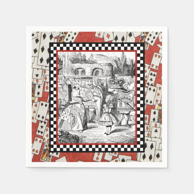 Serviettes En Papier Alice dans la cour de la reine 1 (Devant)