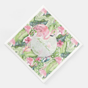 Serviettes En Papier Aloha Flamant rose Plage tropicale Mariage
